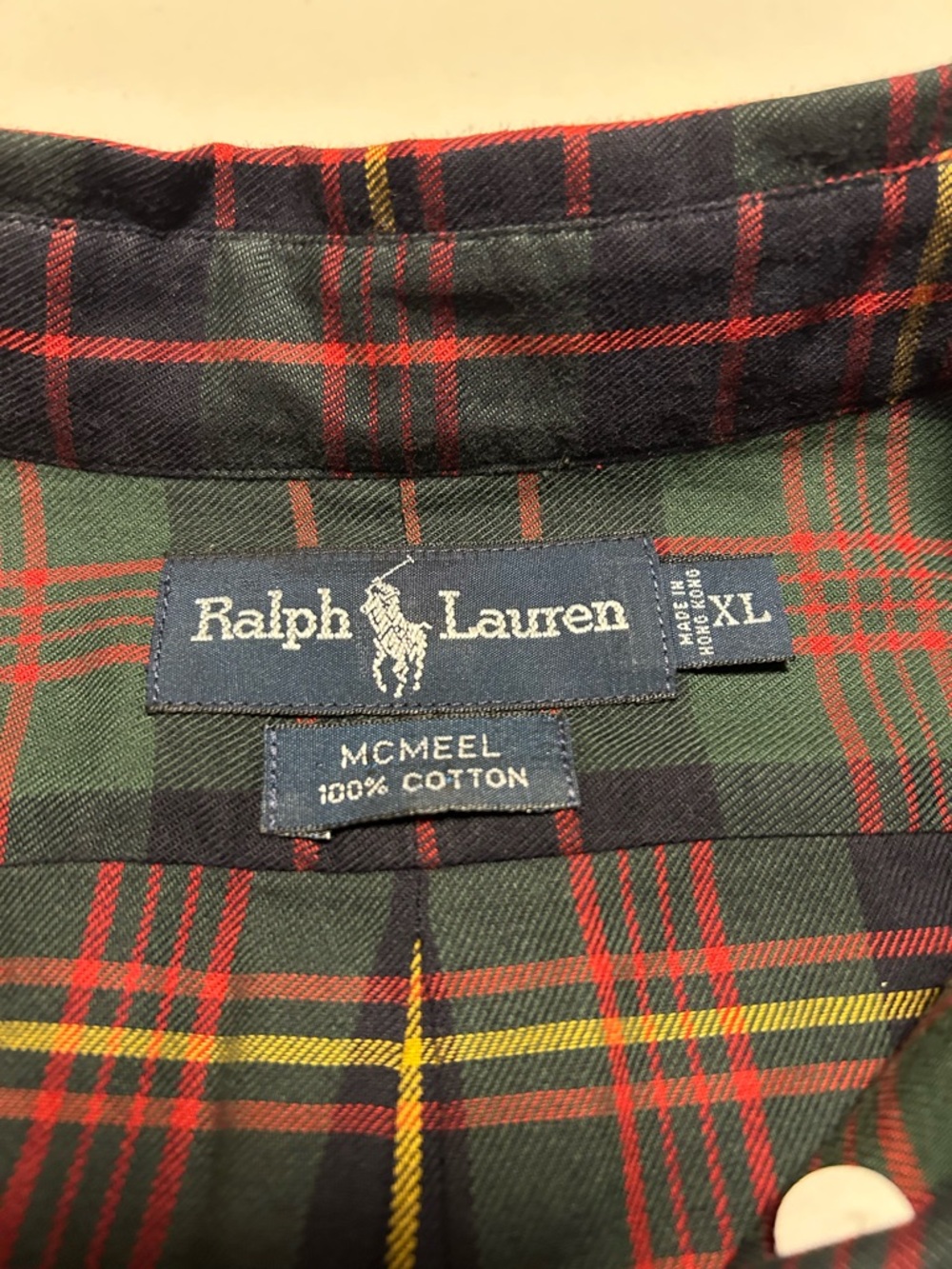 Ralph Lauren Green, Red & Yellow Plaid Button-Down Shirt - Picture 3 of 5